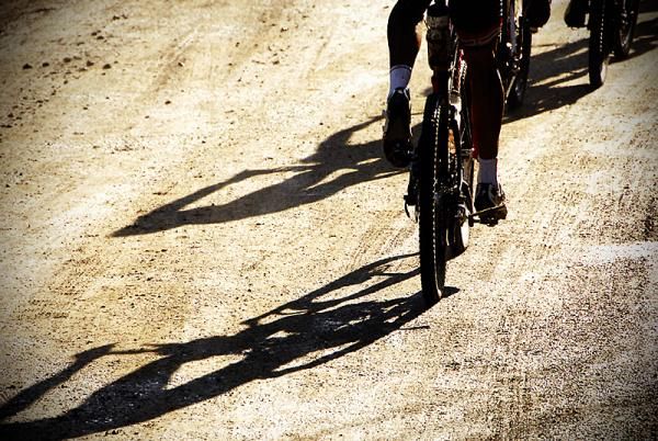 Milton Ramos used a stick as a fix after he broke his derailleur.
