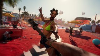 A screenshot that shows combat in Dead Island 2.