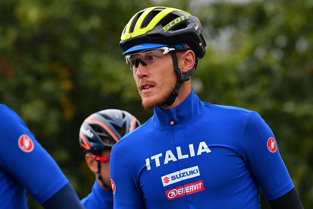 Matteo Trentin (Italy) at the start line of the European Championships