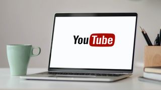 youtube logo on laptop