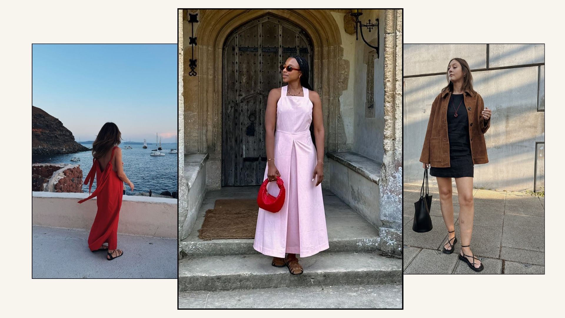 Three woman wearing high street summer dresses