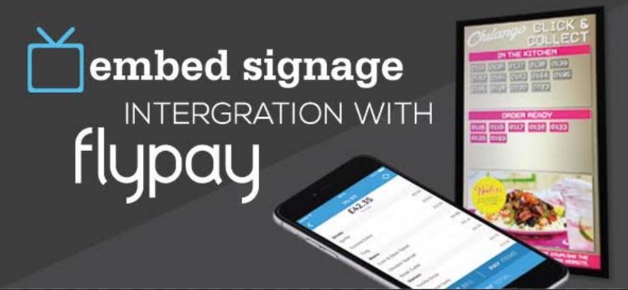 embed signage Integrates Flypay Mobile App