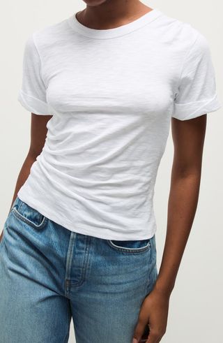 Cannon Ruched Side Cotton T-Shirt