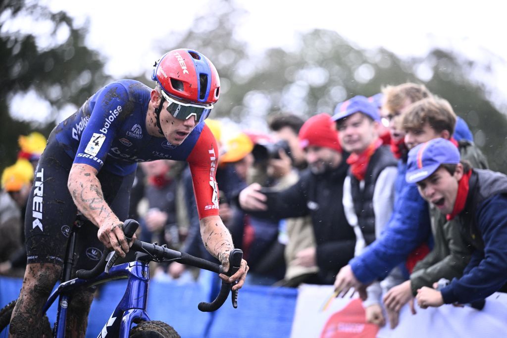 Belgian Thibau Nys pictured in action during the men elite race of the Koppenbergcross