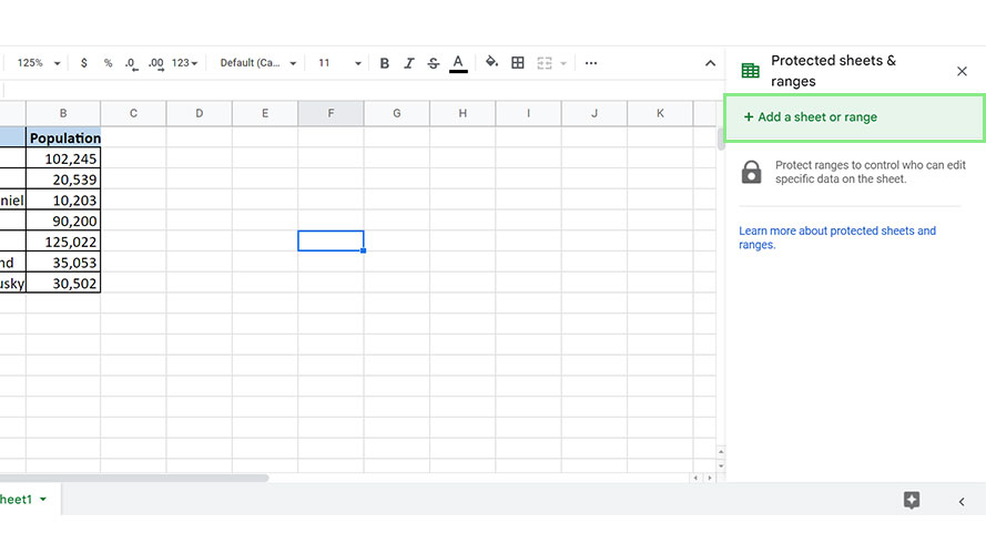 How to lock column width and row height in Google Sheets