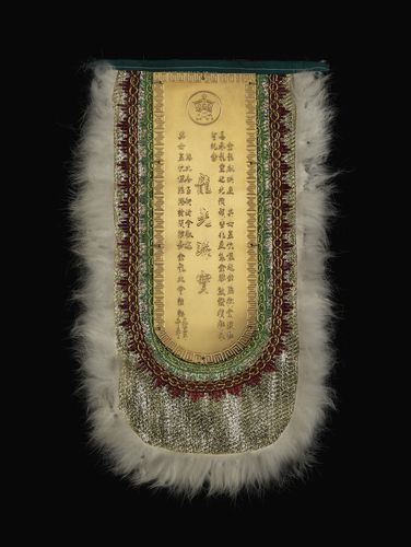 A textile scale from a dragon costume