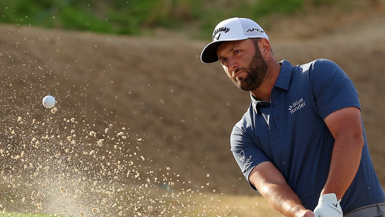 Jon Rahm hits bunker shot