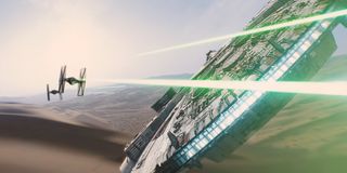 Tie Fighers vs. Millennium Falcon Star Wars The Force Awakens
