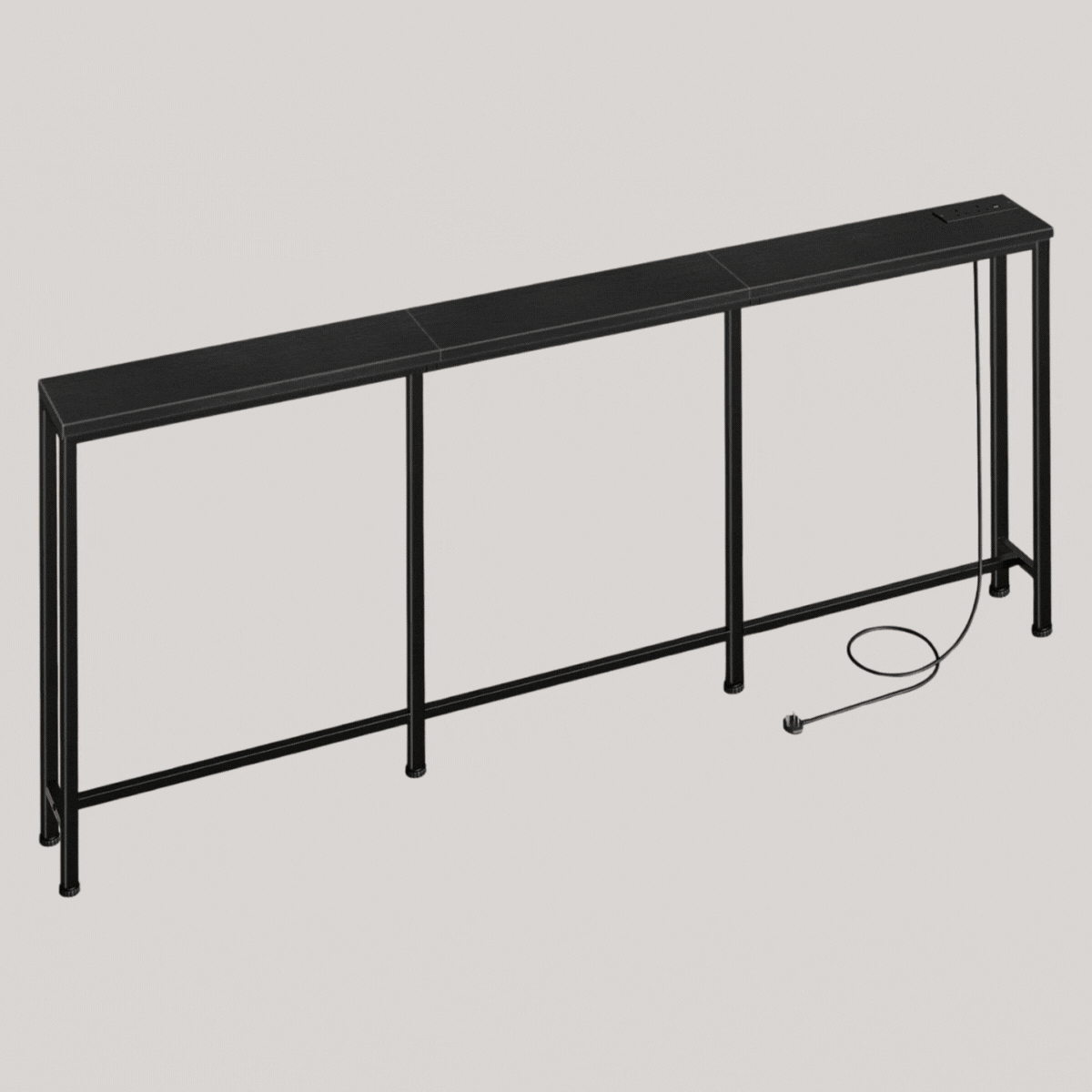 CHOEZON, Narrow Console Table With Power Outlet in Black