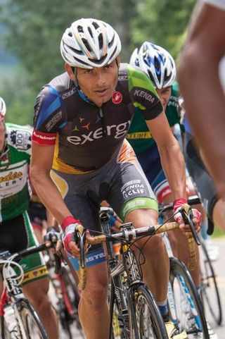 Fred Rodriguez (Exergy) riding in the bunch.