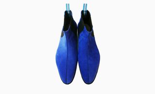 A pair of royal blue shoes