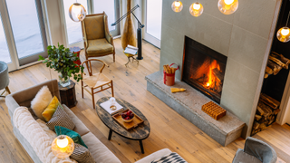 Living room with oak wooden flooring