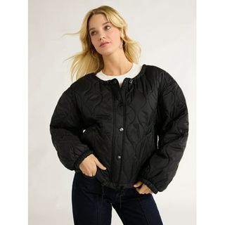 Free Assembly Women's Quilted Parachute Jacket, Xs-Xxl