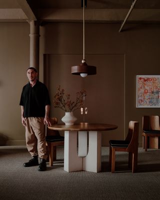 Designer Danny Kaplan in his Manhattan furniture showroom