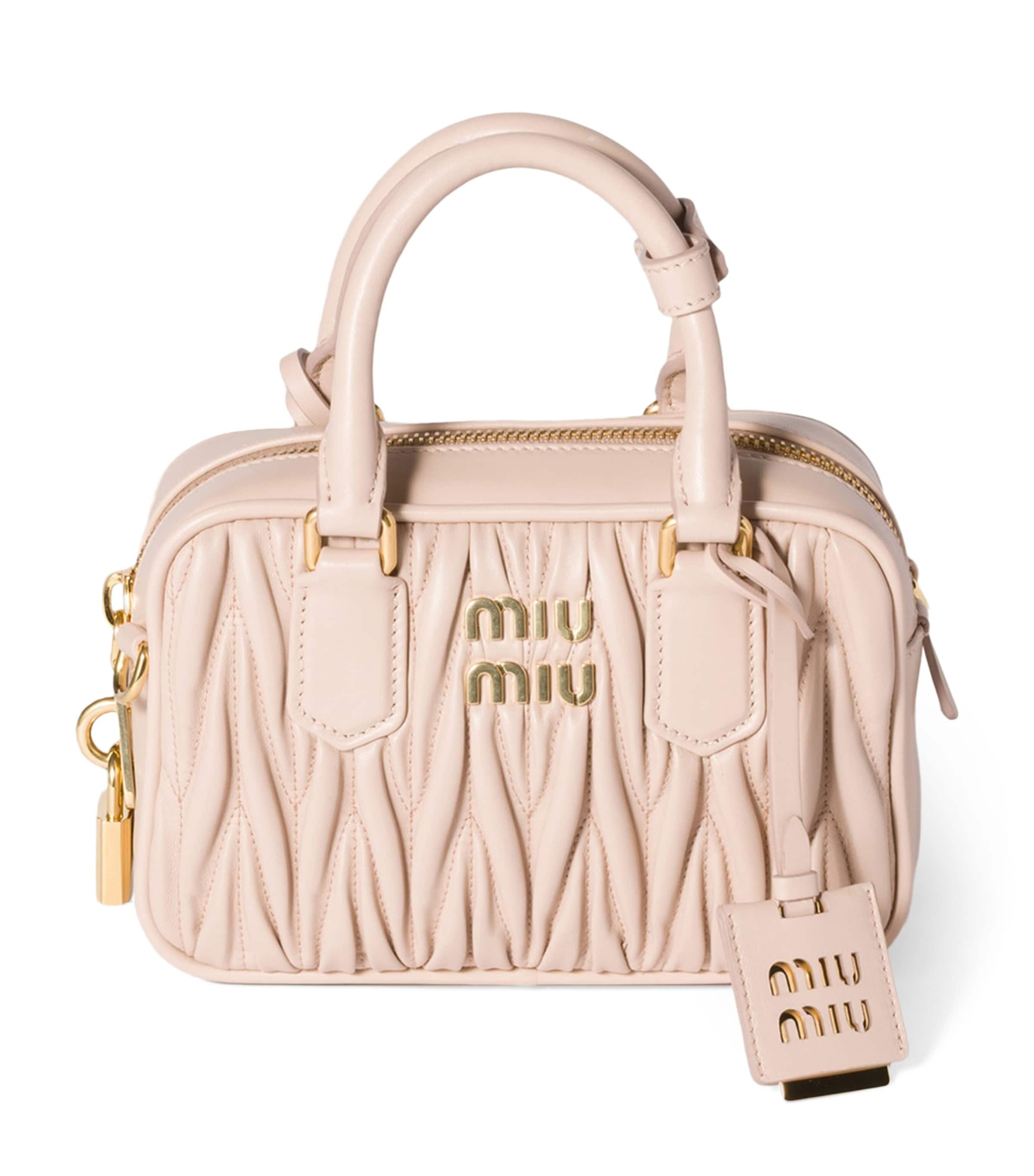 Miu Miu Matelass&amp;eacute; Leather Arcadie Top-Handle Bag
