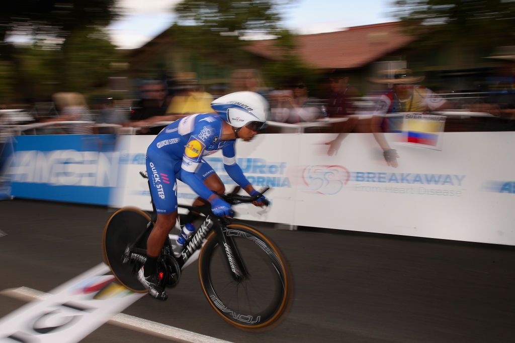 Quick-Step Floors' Jhonatan Narvaez is on his way on stage 4 of the 2018 Tour of California