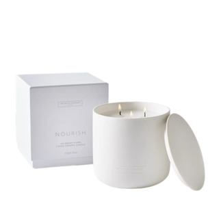 white company three wick candle