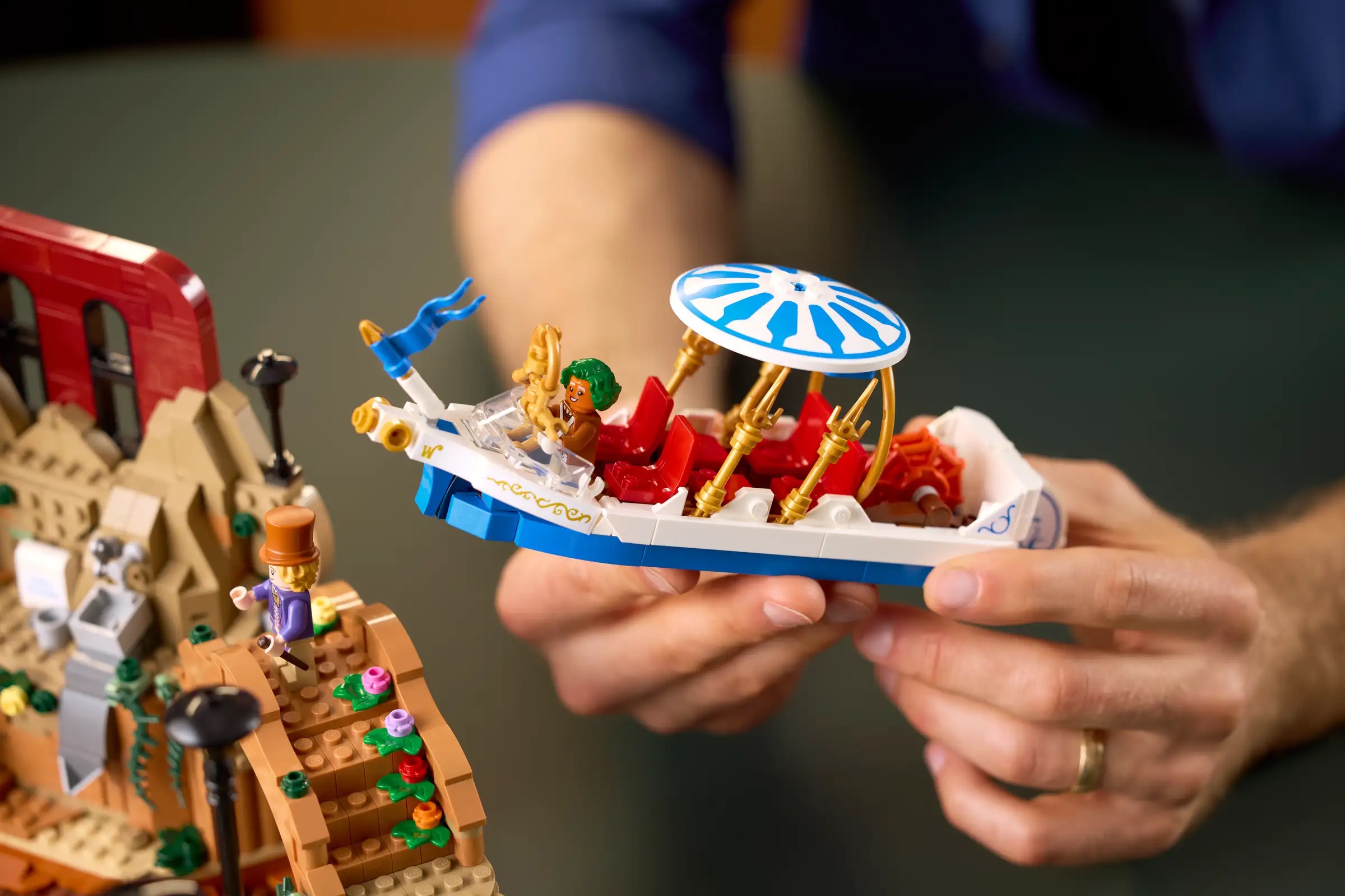 Willy Wonka and the Chocolate Factory LEGO set from multiple angles