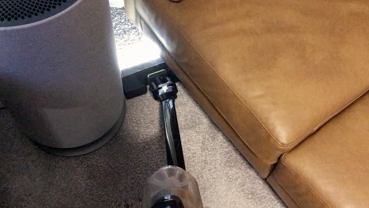 Bissell IconPet Turbo Cordless Stick Vacuum being tested in writer's home