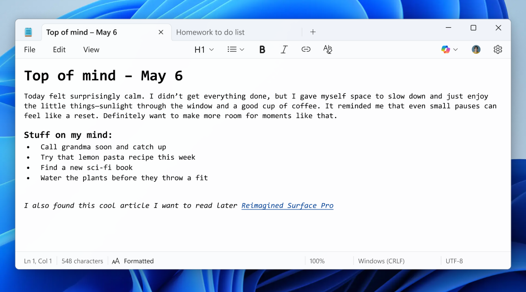 windows notepad