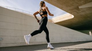 the back of a woman running