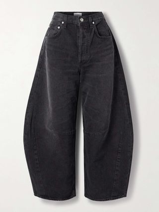 Horseshoe High-Rise Barrel-Leg Jeans