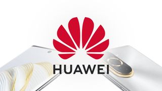 Huawei logo above phones