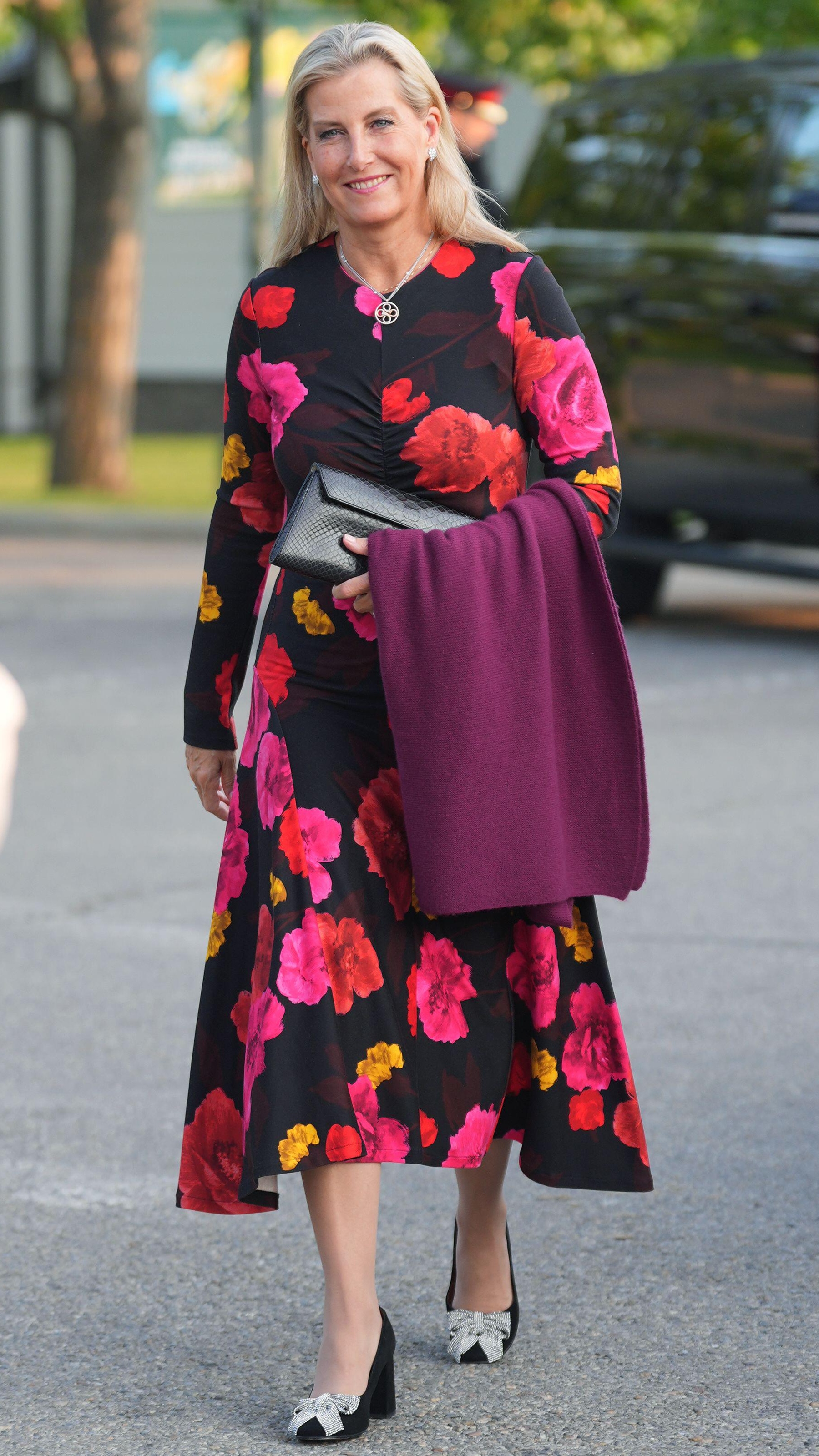 The Duchess of Edinburgh, as part of her visit to Canada, arrives at Riding Hall Circle, Spruce Meadows, for a dinner