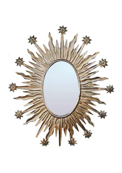 Antique Silver Sunburst & Stars Mirror