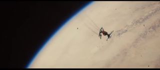 A still from the domestic "Star Wars: The Force Awakens" Trailer features a shot from space above the planet Jakku. Credit: Lucasfilm/Bad Robot Productions