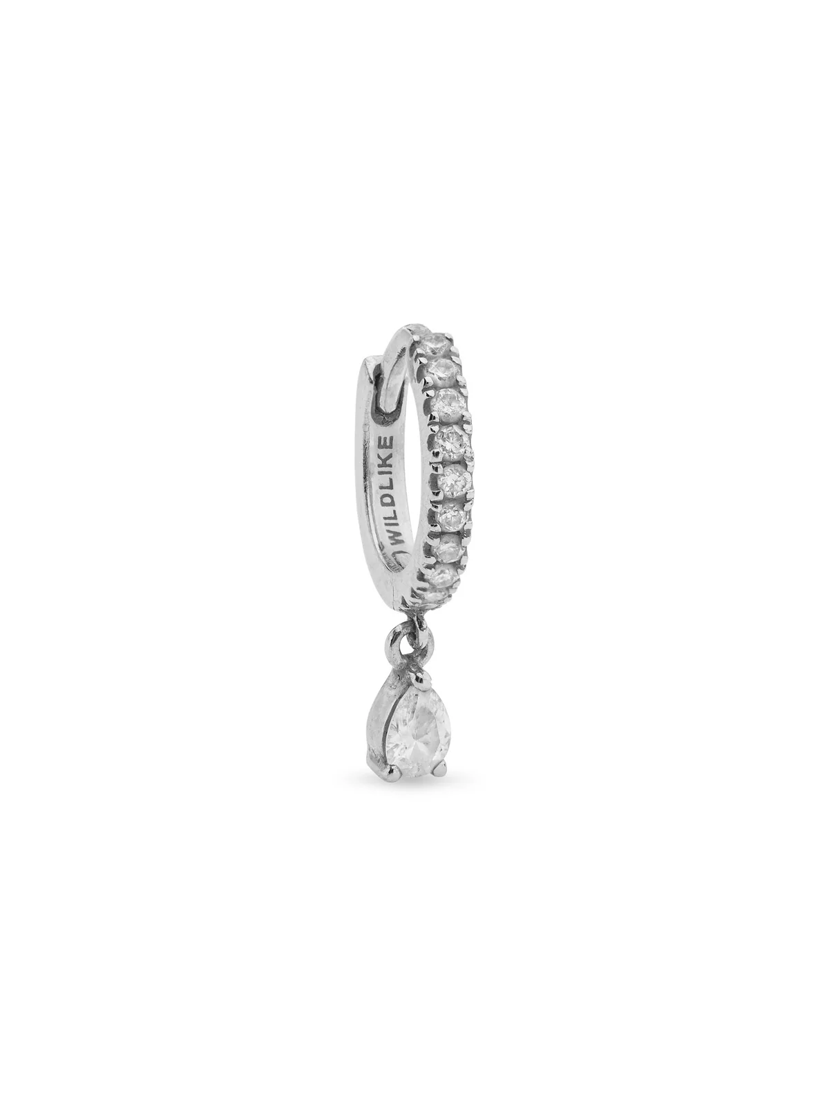 Wildlike, Pear Drop Diamond White Gold Hoop