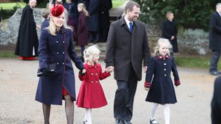 Autumn Phillips, Isla Phillips, Peter Philips and Savannah Phillips attend Christmas Day Church service