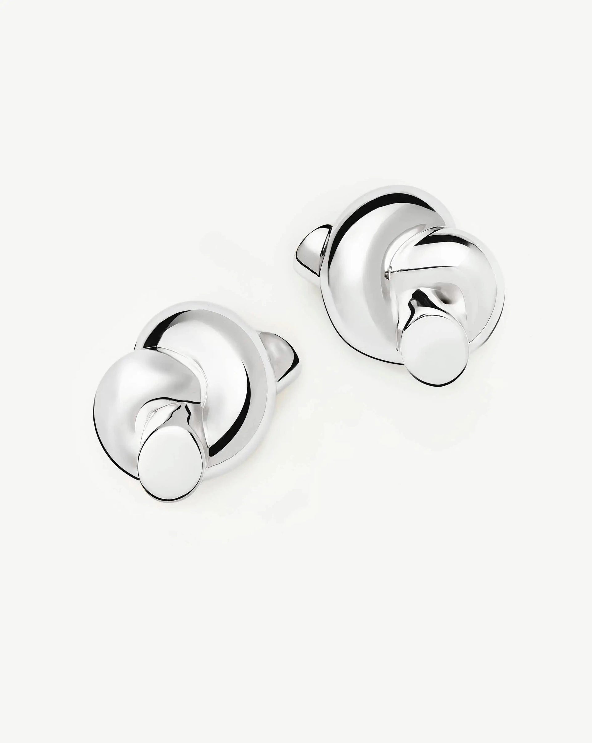 Lucy Williams Knot Oversized Stud Earrings | Silver Plated - Silver Plated