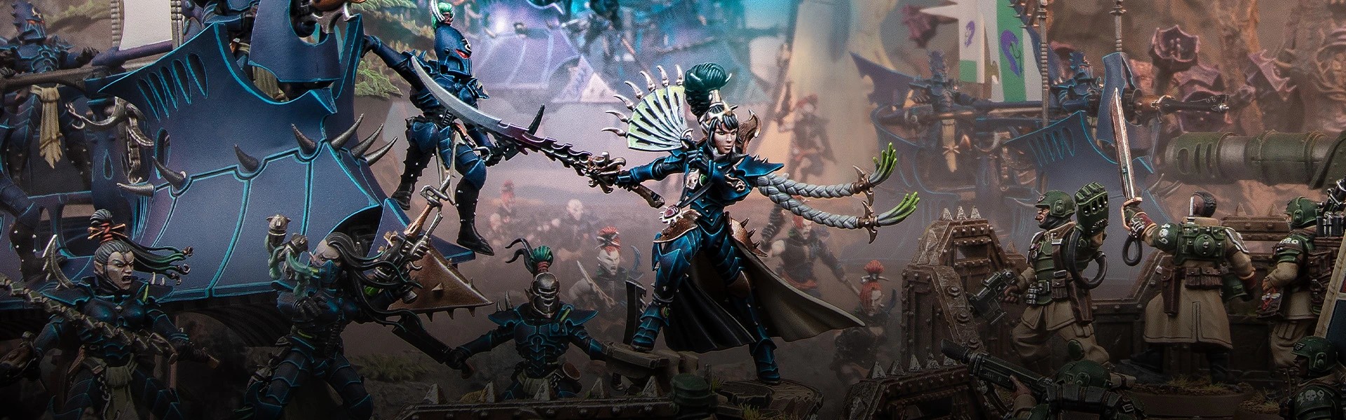 Drukhari warriors sally out against the Astra Militarum