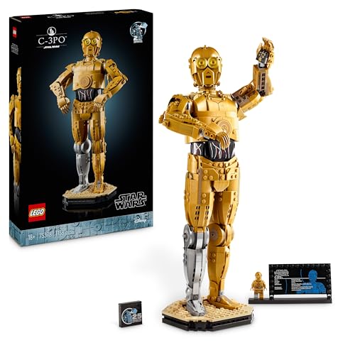 Lego Star Wars C-3po Figure - Collectible Display Model Kit for Adults - Incl. a Stand, Information Plaque &amp;amp; a Minifigure - Gift Idea for Fans 75398