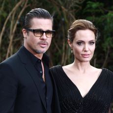 Brad Pitt and Angelina Jolie attend the "Maleficent" Costume And Props Private Reception in 2014