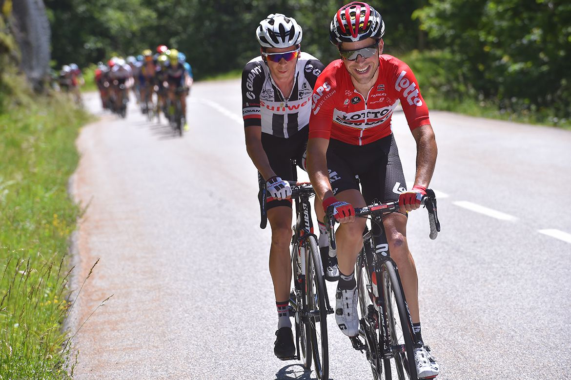 Tony Gallopin and Warren Barguil at the Crit&eacute;rium du Dauphin&eacute;