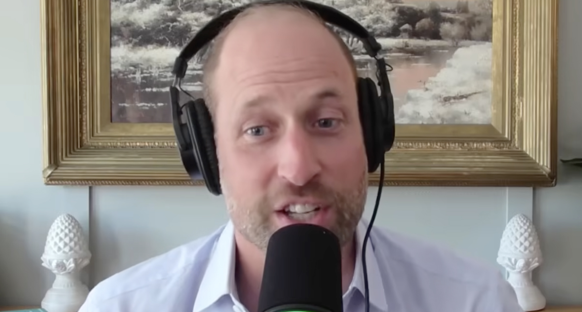 Prince William talking on the. new heights podcast