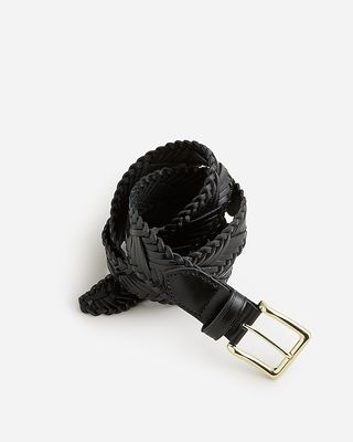 Plaited Italian Leather Belt