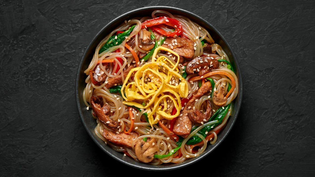 Japchae noodle dish