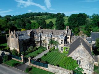 An aerial view of Mapperton House in Cornwall