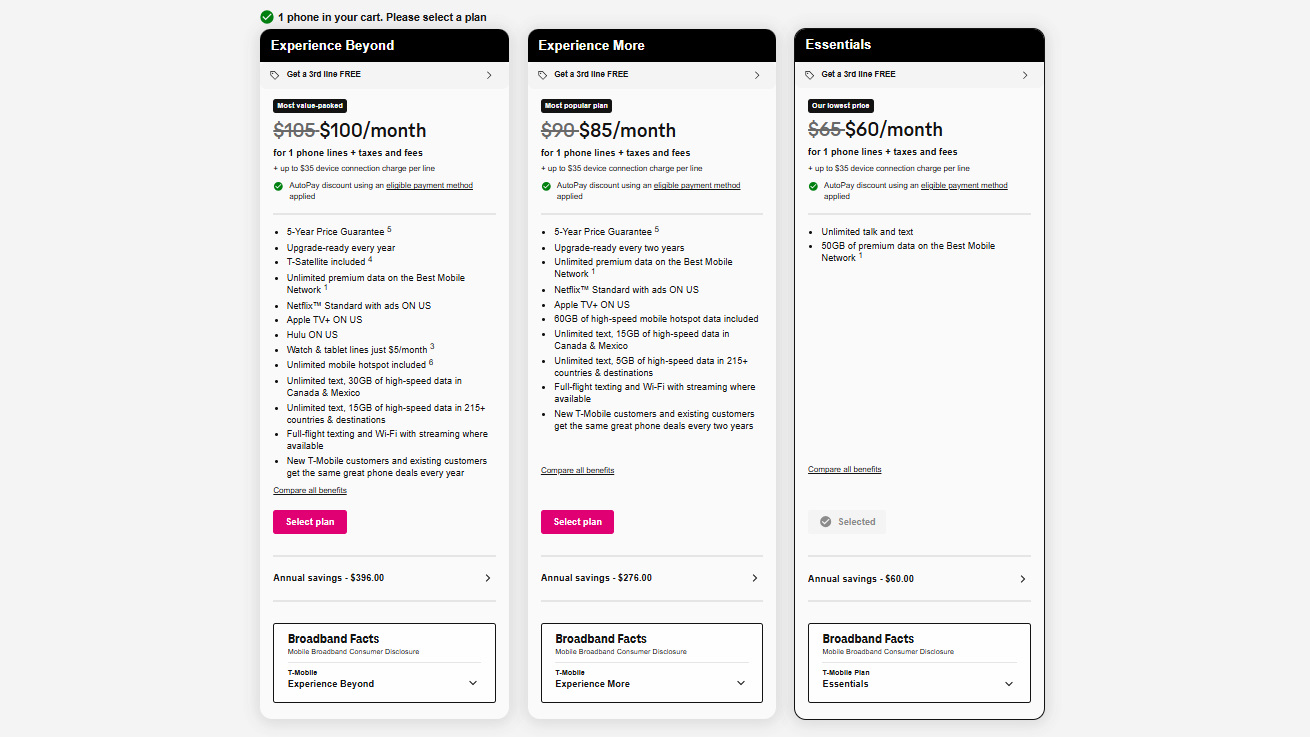 T-Mobile iPhone 17 Pro Black Friday deal screen shot.