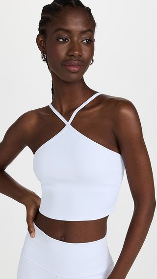 Alo Yoga Goddess Ribbed Cross Crop Top