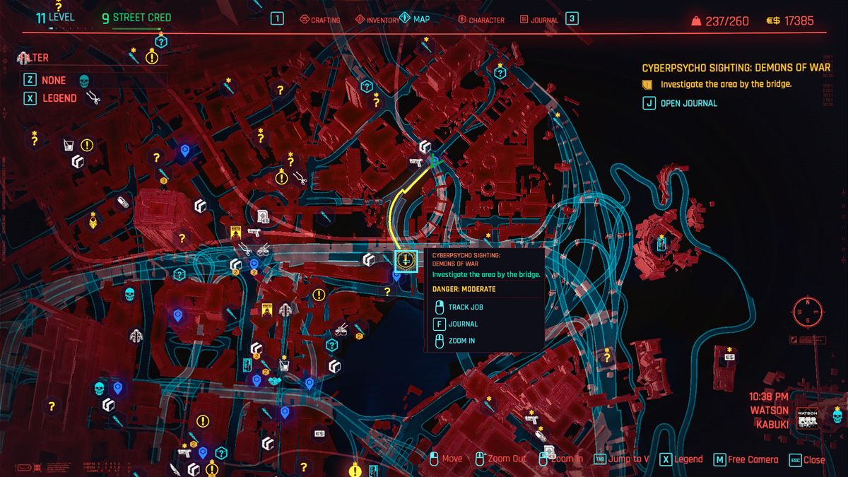 Cyberpunk 2077 Cyberpsycho Sightings locations