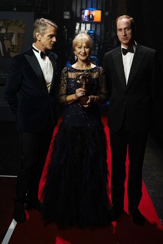 Jeremy Irons, Helen Mirren and Prince William at the BAFTAs 2014