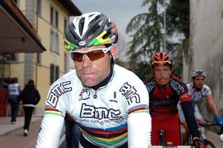 World champion Cadel Evans (BMC Racing) after the finish of stage three.