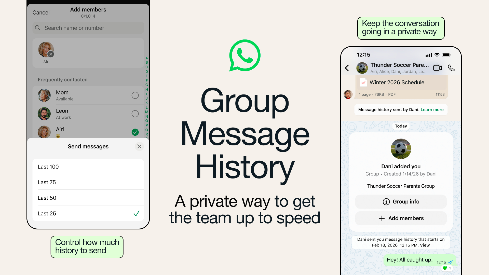 WhatsApp Group Message History