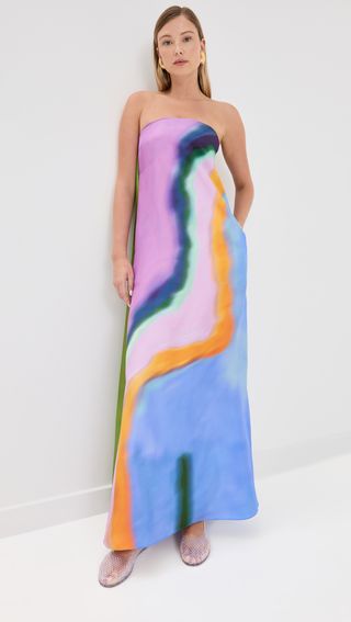 Aura Silk Strapless Dress