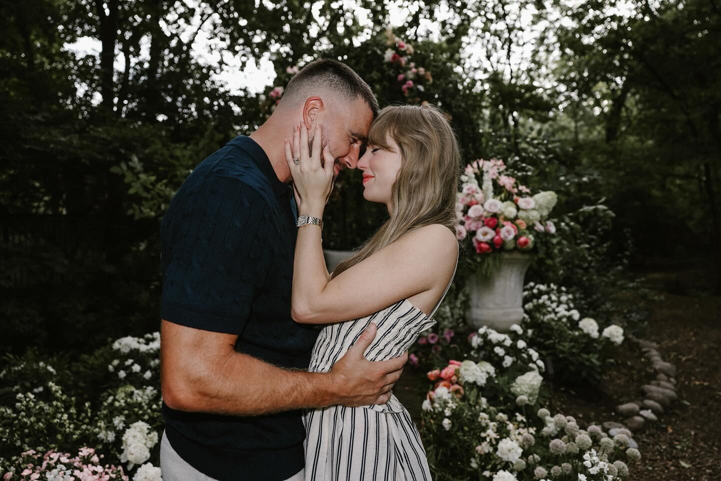 Taylor Swift wore a striped dress to get engaged to Travis Kelce