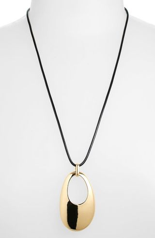 Open Teardrop Cord Pendant Necklace